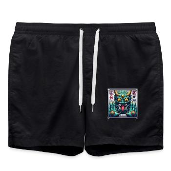 Japanisches Drachenmonster - Badeshorts - Schwarz - Vorne - AI Model Male 185 light (185cm)