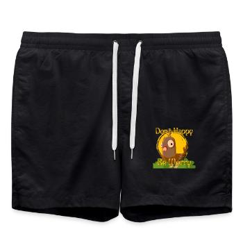 Don't Happy, Be Worry - Badeshorts - Schwarz - Vorne - AI Model Male 185 light (185cm)