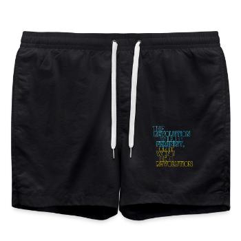 La Révolution sera féministe, ou ne sera-t-elle pas - Short de bain - noir - Devant - AI Model Male 185 light (185cm)