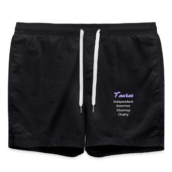 Logo signe astrologique "Taureau" - Short de bain - noir - Devant - AI Model Male 185 light (185cm)