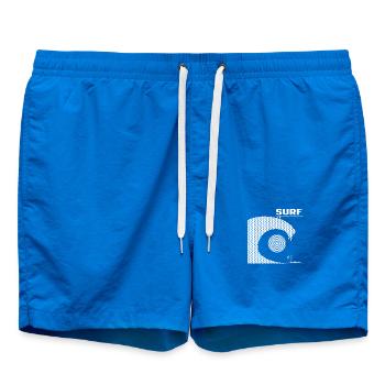 Surf, Sun, Ocean, and Geometric Shapes -White - Swim Trunks - cobalt blue - Front