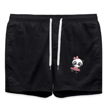Panda Ballerina - Badeshorts - Schwarz - Vorne - AI Model Male 185 light (185cm)