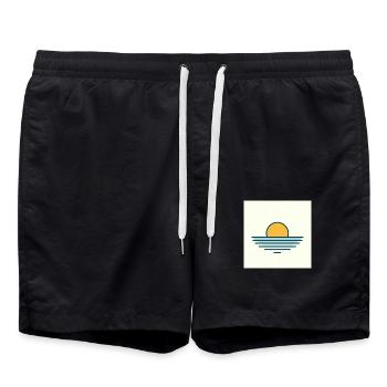 Sunset Minimalism - Swim Trunks - black - Front - AI Model Male 185 light (185cm)