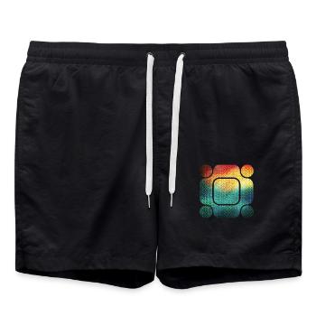 Symphonie abstraite : Plongez dans le monde des formes - Short de bain - noir - Devant - AI Model Male 185 light (185cm)