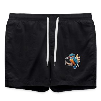kleiner Eisvogel - Badeshorts - Schwarz - Vorne - AI Model Male 185 light (185cm)