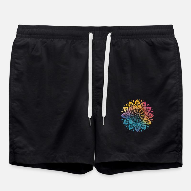 Rainbow Mandala - Swim Trunks - black