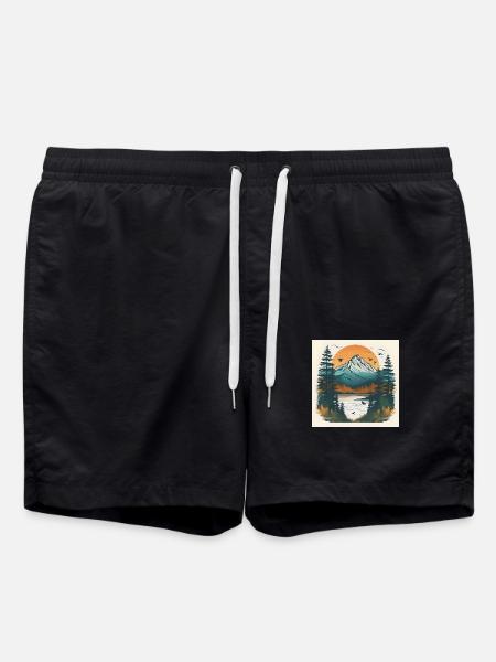 Mountains Calling: Stylish Design for Mountaineers - Swim Trunks - black