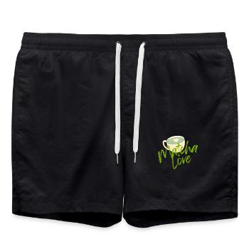 Matcha Liebe - Badeshorts - Schwarz - Vorne - AI Model Male 185 light (185cm)