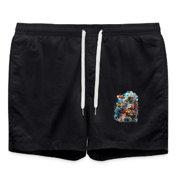 Tiny coral polyps form entire reefs - Swim Trunks - black - Front - AI Model Male 185 light (185cm)