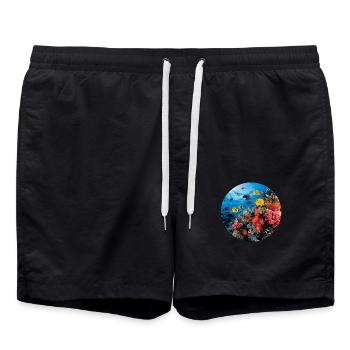 Une plongée à travers une barrière de corail - Short de bain - noir - Devant - AI Model Male 185 light (185cm)