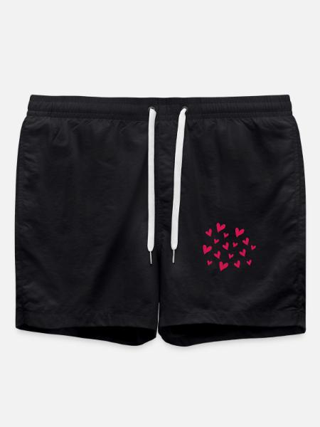 Hearts - Swim Trunks - black