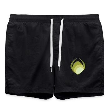 Abstraction verte - Short de bain - noir - Devant - AI Model Male 185 light (185cm)