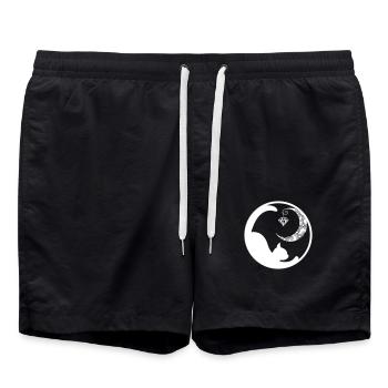Lune de chat - Short de bain - noir - Devant - AI Model Male 185 light (185cm)