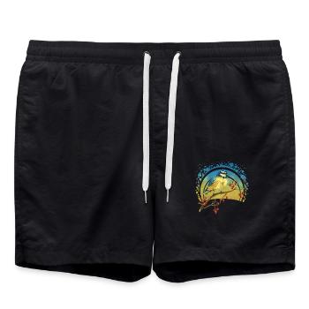 Colorful bird - Swim Trunks - black - Front - AI Model Male 185 light (185cm)