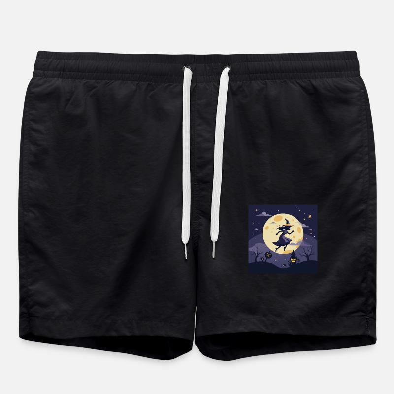 Witch in magical moonlight - Swim Trunks - black
