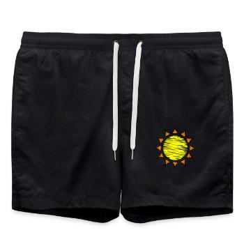 sonne 02 - Badeshorts - Schwarz - Vorne - AI Model Male 185 light (185cm)