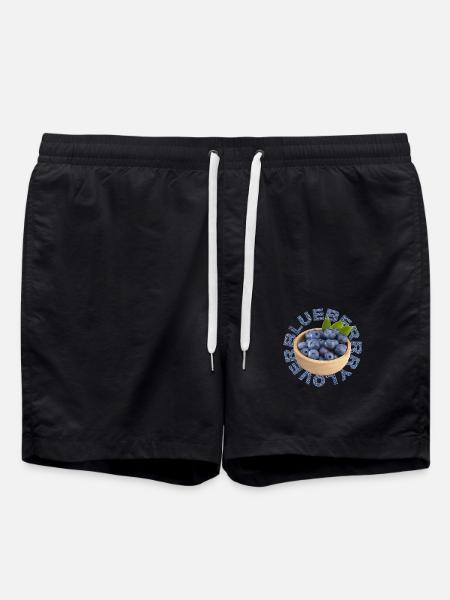 Heidelbeere / Blaubeere Liebe - Badeshorts - Schwarz