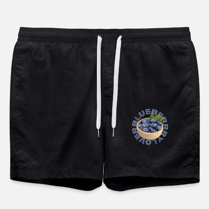 Heidelbeere / Blaubeere Liebe - Badeshorts - Schwarz