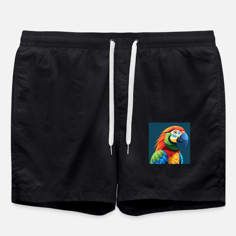 Tropical parrot - Swim Trunks - black