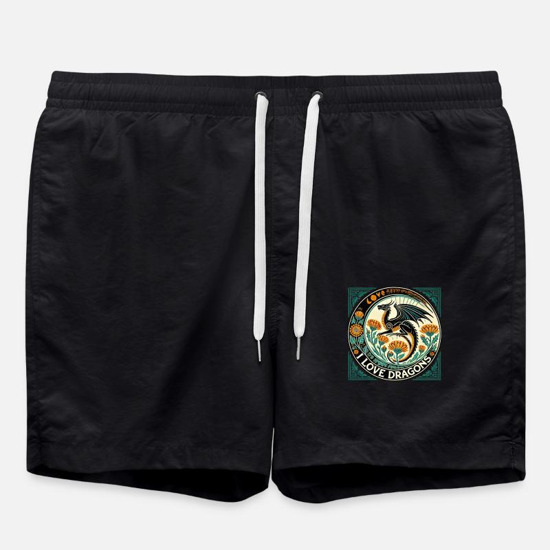 J’aime les dragons - Short de bain - noir