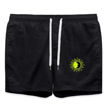 Sun and moon, Sonne und Mond - Badeshorts - Schwarz - Vorne - AI Model Male 185 light (185cm)