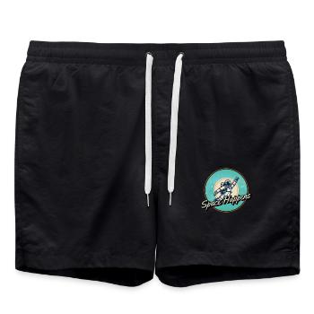 Logo de Space Happens - Short de bain - noir - Devant - AI Model Male 185 light (185cm)