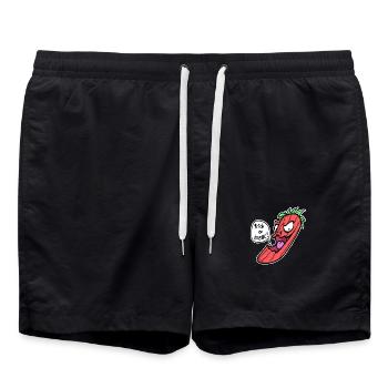 Spooky Halloween Kürbis: Trick or Treat? - Badeshorts - Schwarz - Vorne - AI Model Male 185 light (185cm)