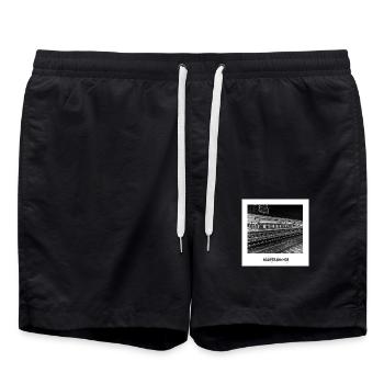 Wolfsburg Hauptbahnhof - Badeshorts - Schwarz - Vorne - AI Model Male 185 light (185cm)
