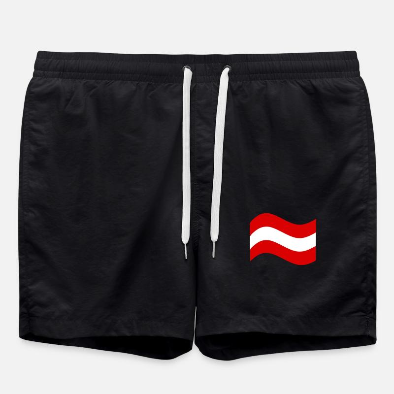 Austria Flag - Swim Trunks - black