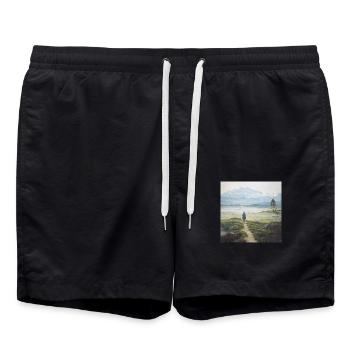 I need adventure - Swim Trunks - black - Front - AI Model Male 185 light (185cm)
