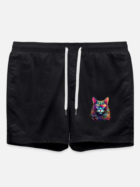 Cool Cat - Neon Vibes - Swim Trunks - black