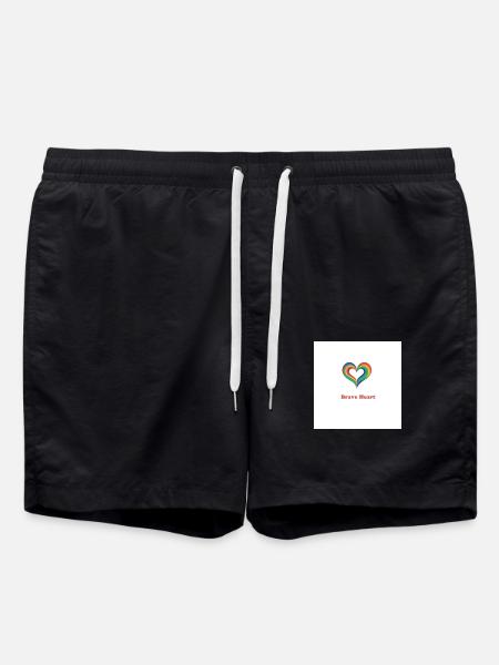 Buntes Herz - Badeshorts - Schwarz