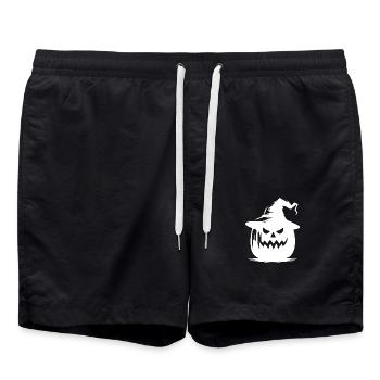Funny Magical Halloween Pumpkin Lantern with Hat - Swim Trunks - black - Front - AI Model Male 185 light (185cm)