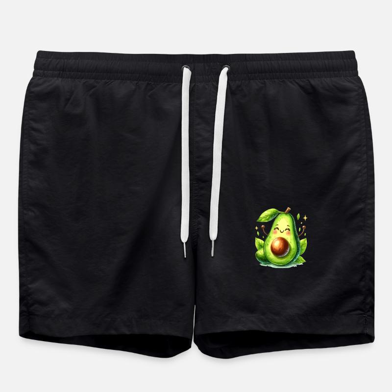Avocado Funny Positive Optimism Gift - Swim Trunks - black