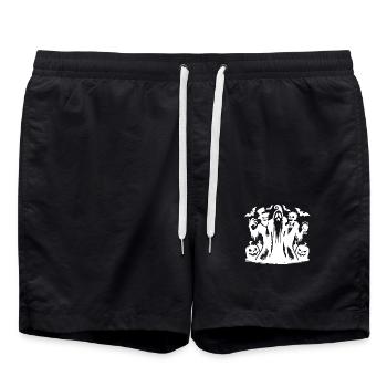 Lustige Kinder Halloween Kürbis Party mit Zombie - Badeshorts - Schwarz - Vorne - AI Model Male 185 light (185cm)