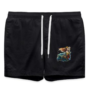 Une plongée dans la barrière de corail est une expérience - Short de bain - noir - Devant - AI Model Male 185 light (185cm)