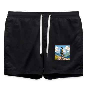 The Beauty of Adventure. - Badeshorts - Schwarz - Vorne - AI Model Male 185 light (185cm)