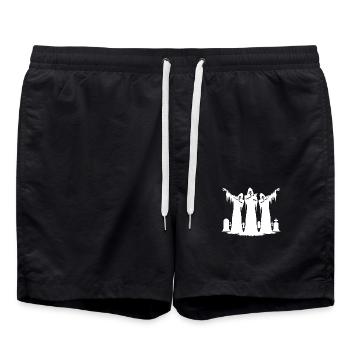 Creepy Dabbing Zombies in the Cemetery - Swim Trunks - black - Front - AI Model Male 185 light (185cm)