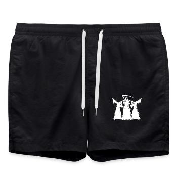 Unheimliche Dabbing Halloween Untote mit Sense - Badeshorts - Schwarz - Vorne - AI Model Male 185 light (185cm)