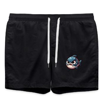 mignon piranha en colère - Short de bain - noir - Devant - AI Model Male 185 light (185cm)