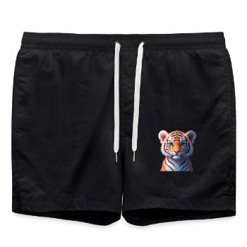 Bébé tigre du Bengale - Short de bain - noir - Devant - AI Model Male 185 light (185cm)