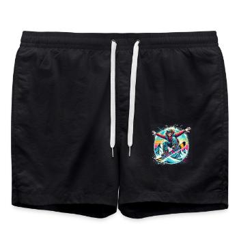 Snowboard Jump - Badeshorts - Schwarz - Vorne - AI Model Male 185 light (185cm)
