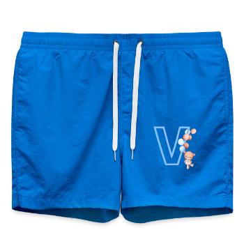 Blue Letter V Bear - Swim Trunks - cobalt blue - Front
