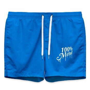 100 % Prozent Metal Musik Stempel Graffiti Tropfen - Badeshorts - Cobalt blue - Vorne