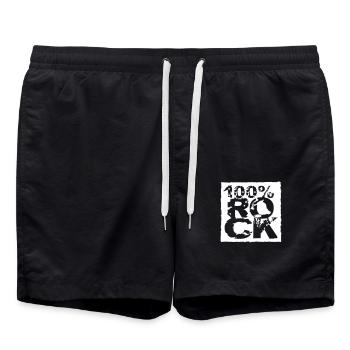 100% Percent Rock Heavy Metal Musique Texte Logo Fun - Short de bain - noir - Devant - AI Model Male 185 light (185cm)