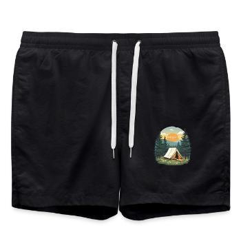 LA VIE EN CAMPING - Short de bain - noir - Devant - AI Model Male 185 light (185cm)