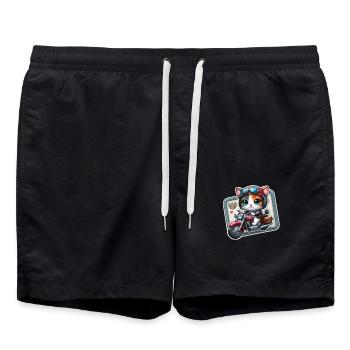 Soft Kitty Gifts - Swim Trunks - black - Front - AI Model Male 185 light (185cm)