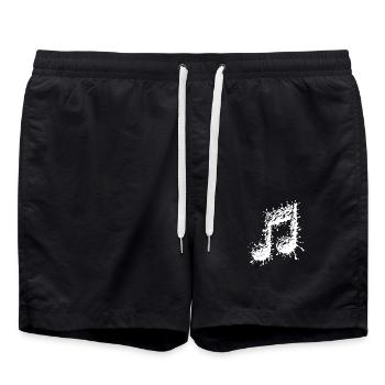 Fluid Flowing Music Sheet Music - Swim Trunks - black - Front - AI Model Male 185 light (185cm)