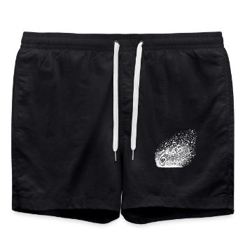Flying Music Notes Scale Clefs - Swim Trunks - black - Front - AI Model Male 185 light (185cm)