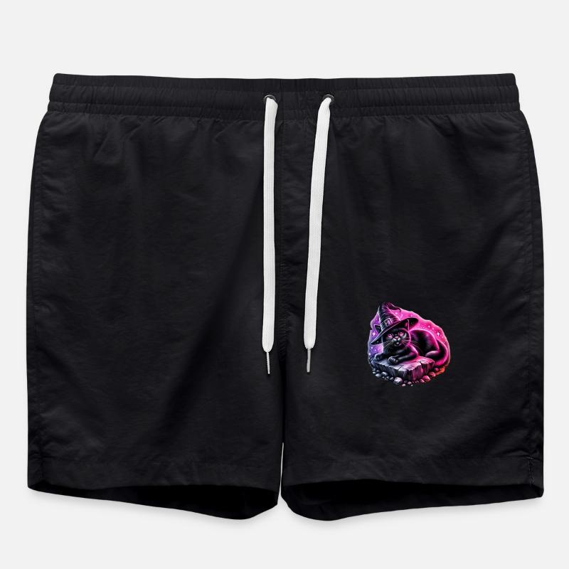 Halloween Cat - Badeshorts - Schwarz